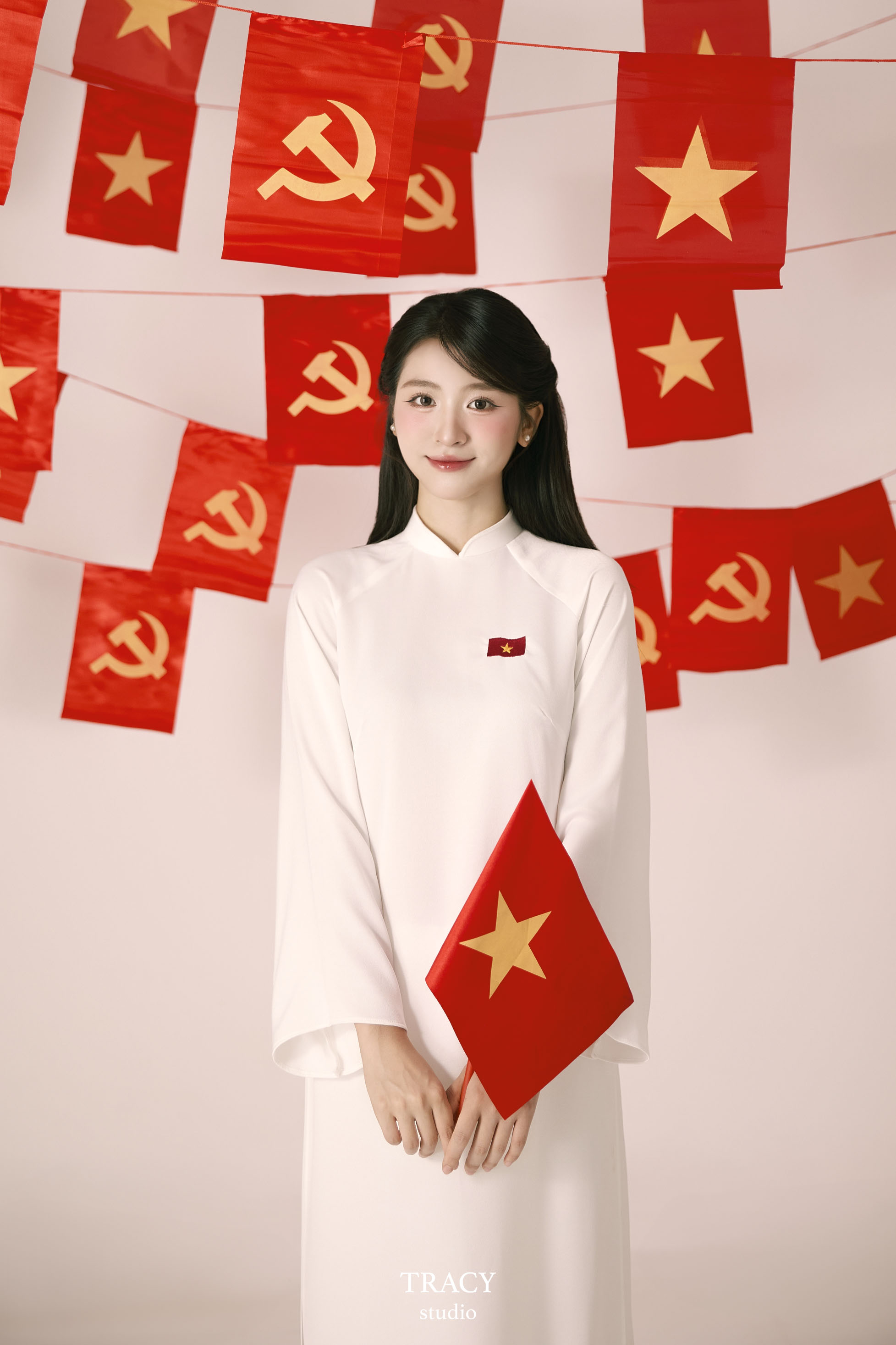 tracy studio chụp ảnh áo dài trắng